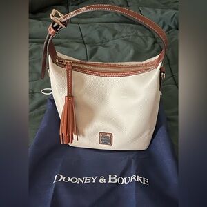 Dooney & Bourke Cream and Brown Shoulder Bag